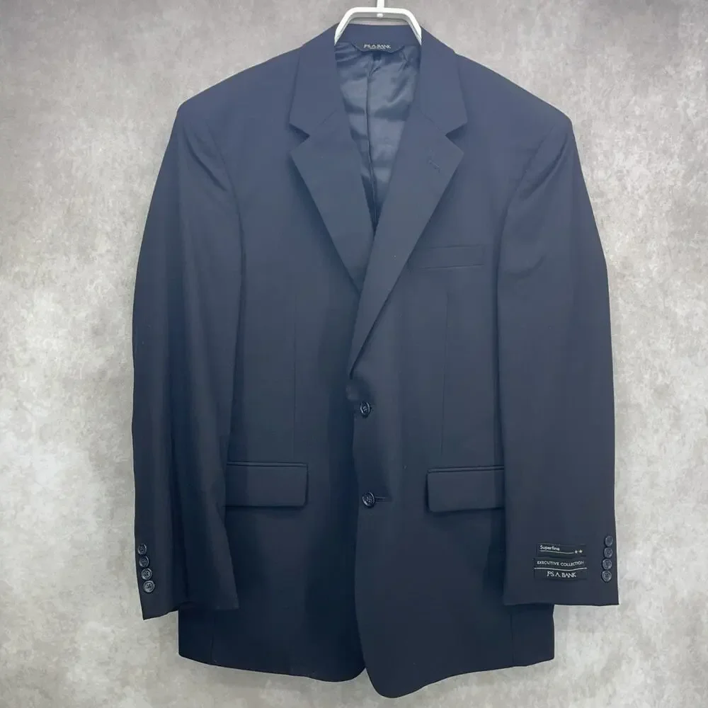 NWT Jos A Bank Mens 43R Navy Exec Collection Superfine Wool Blazer Suit Jacket